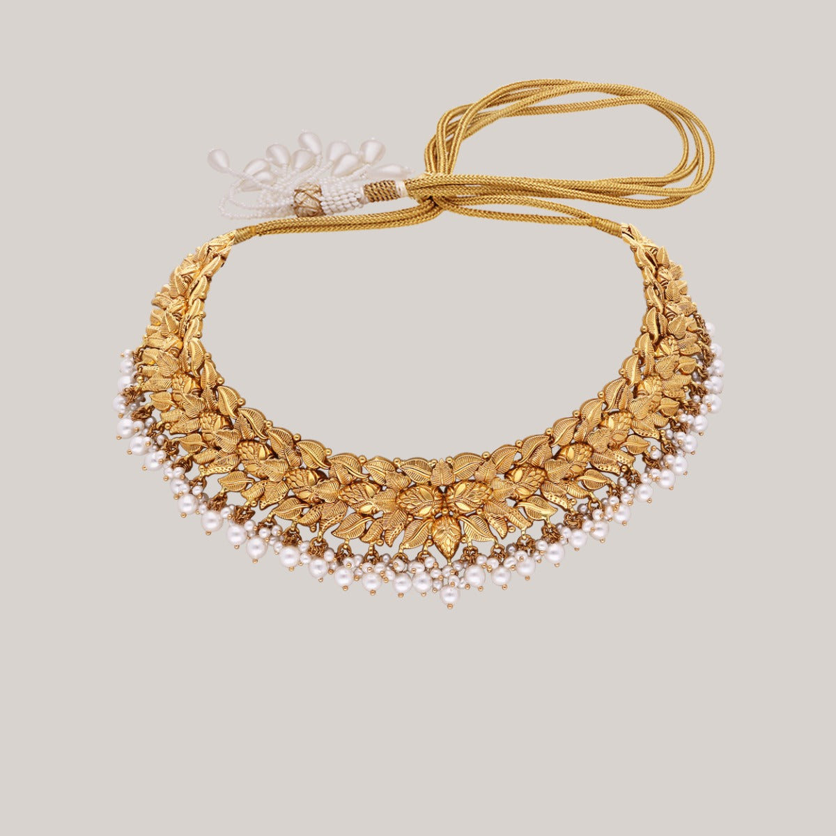 Cascading Leaf Gold Necklace