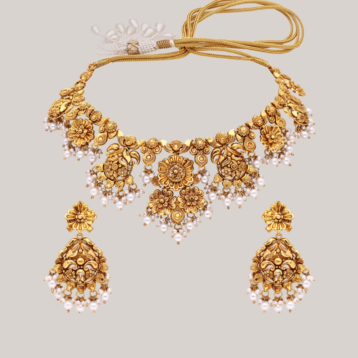Celestial Bloom Gold Necklace Set