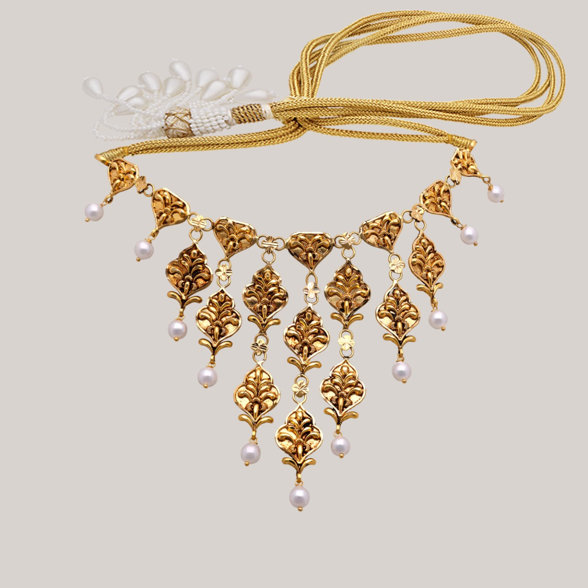 Pearl Lattice Gold Necklace Set