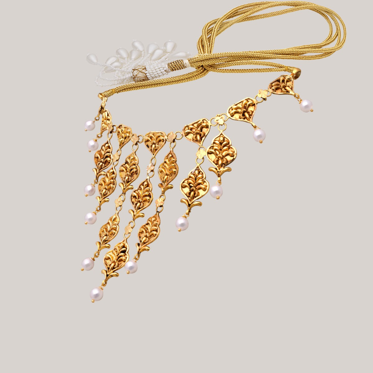 Pearl Lattice Gold Necklace Set