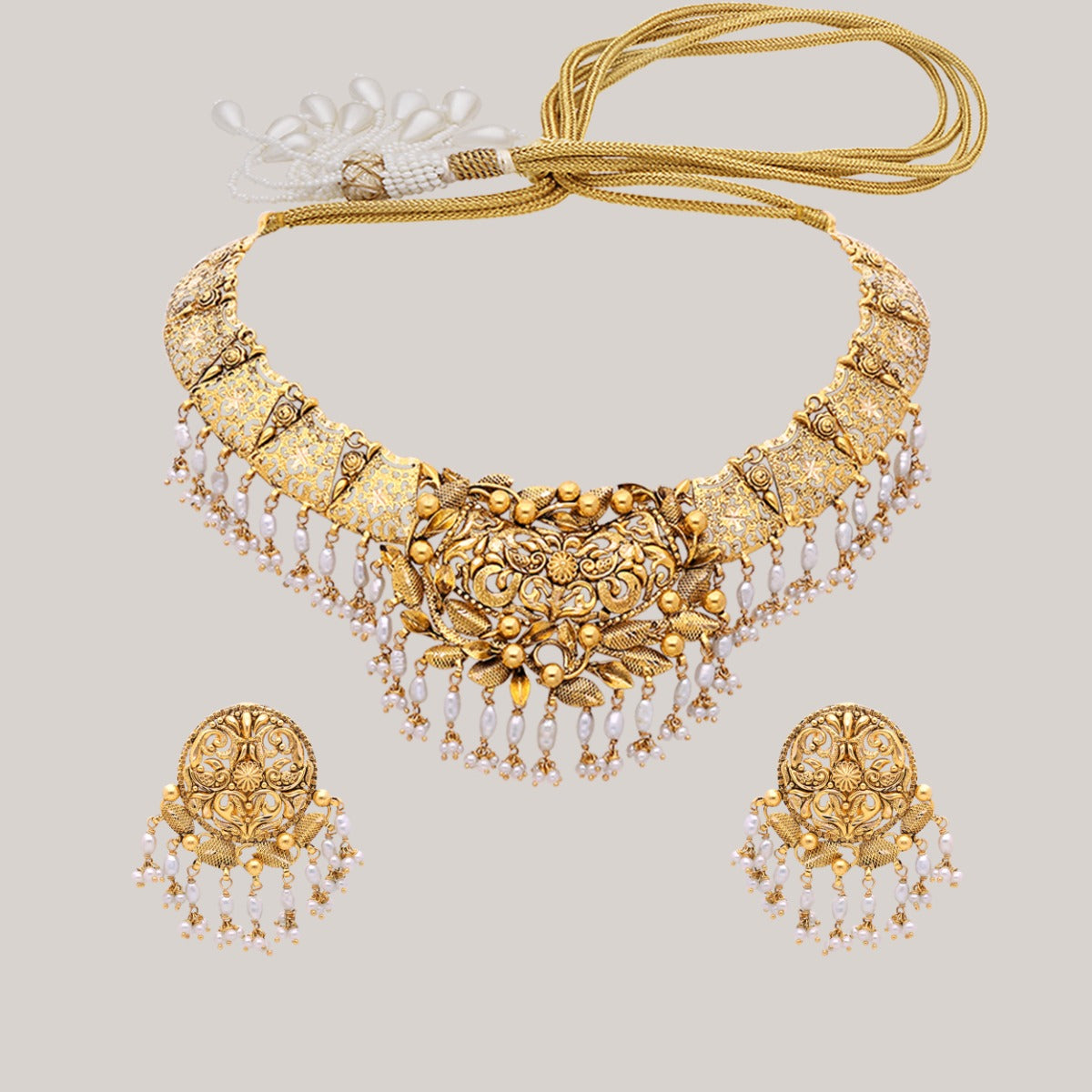 Shimmering Heritage Gold Choker Set