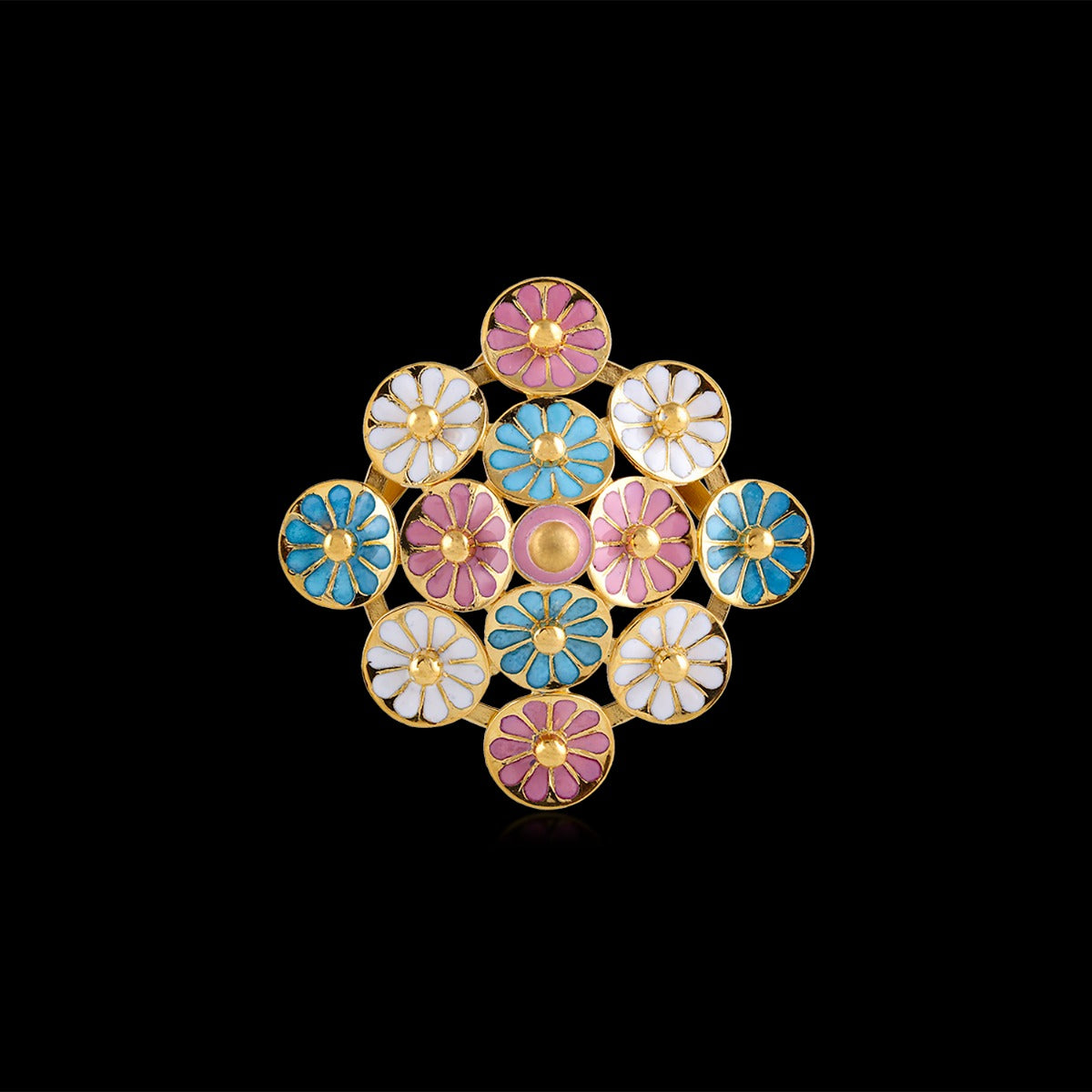 Petunia Pastels Gold Pendant