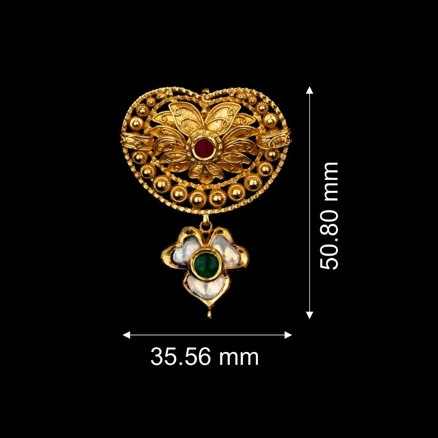 Leafy Red Gold Pendant