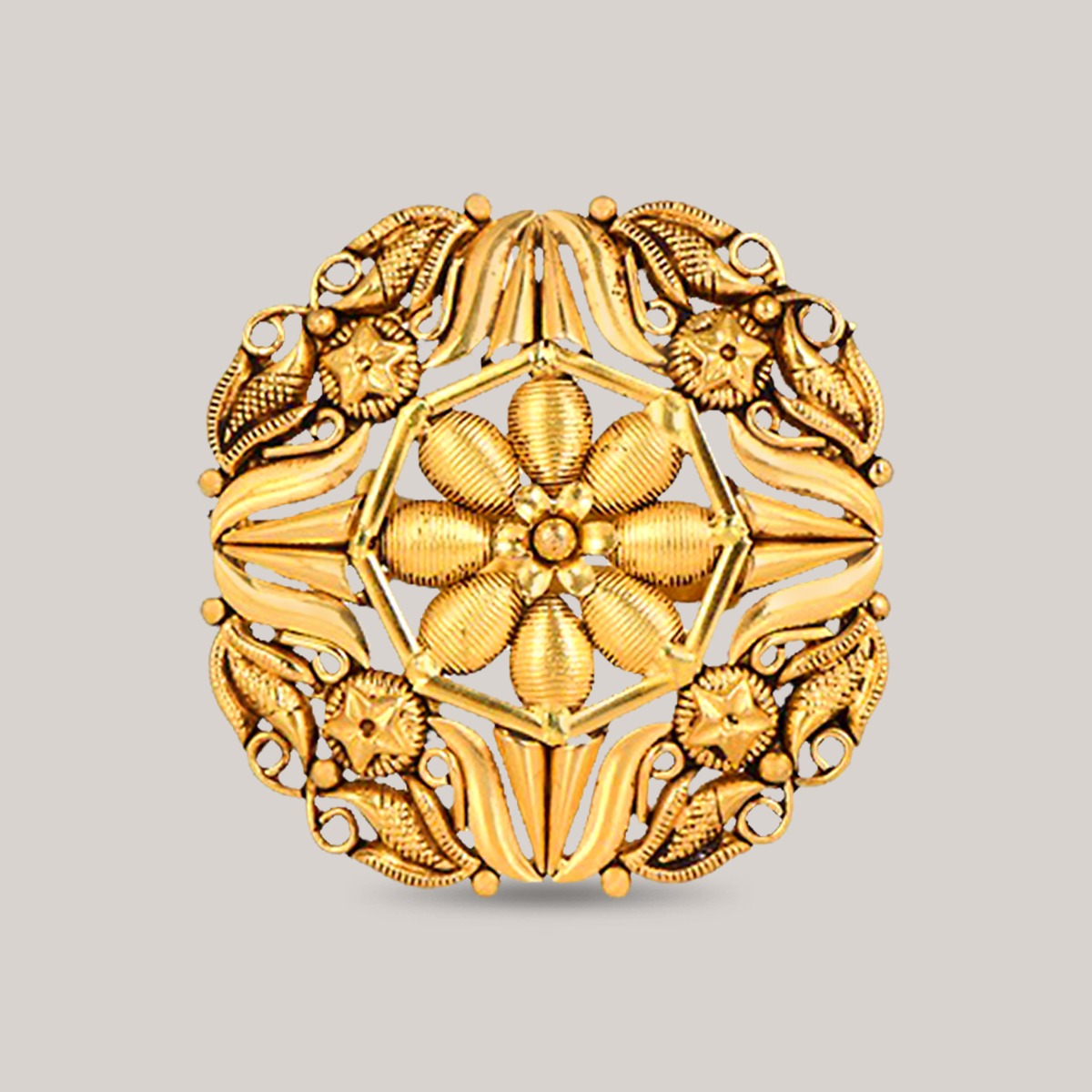 Stylish Four Wall Gold Ring
