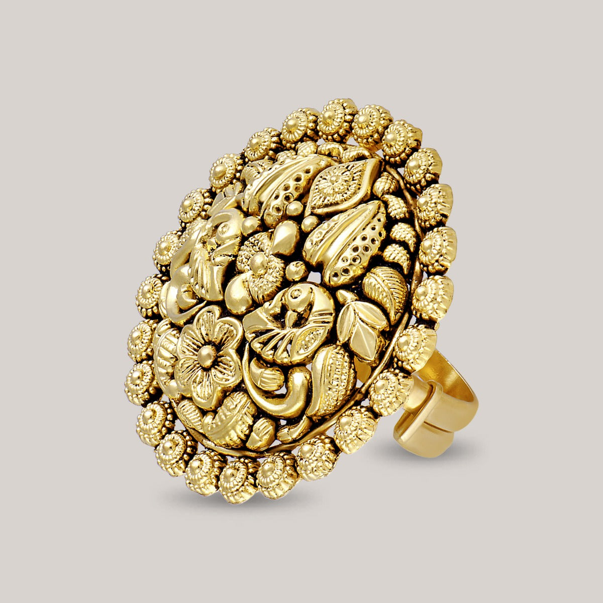 Floral Detonator Gold Ring