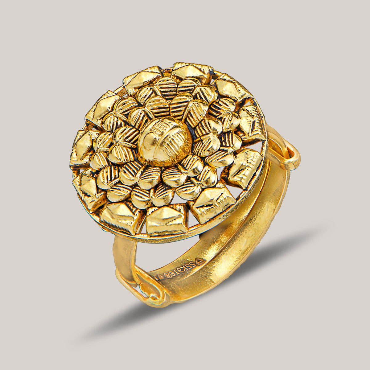 Ruled Rock Gold Ring