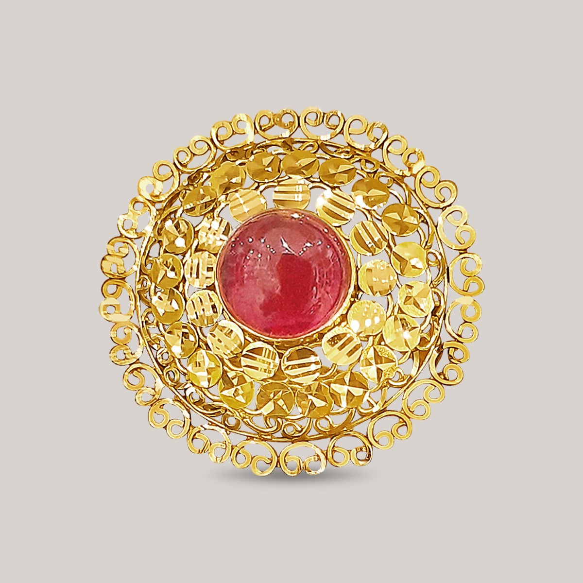 Symmetric Ornate Gold Ring