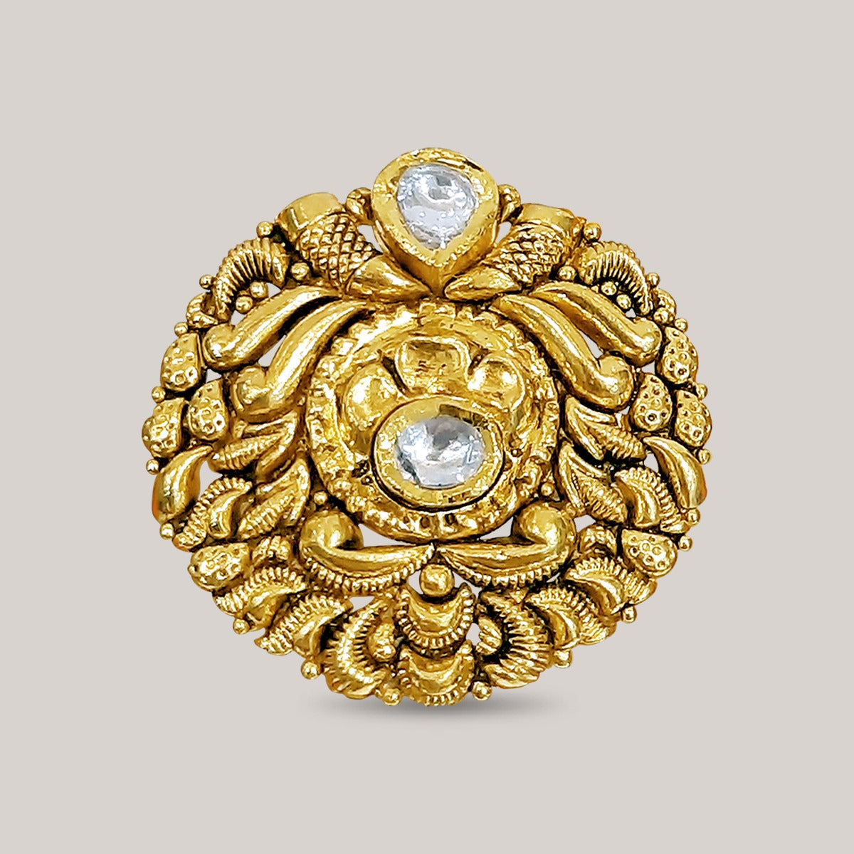 Classic Kundan Gold Ring
