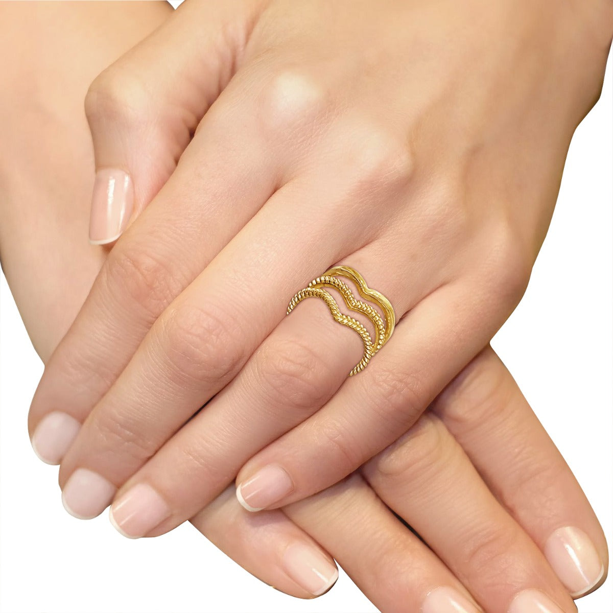 Classic Duo V Gold Ring