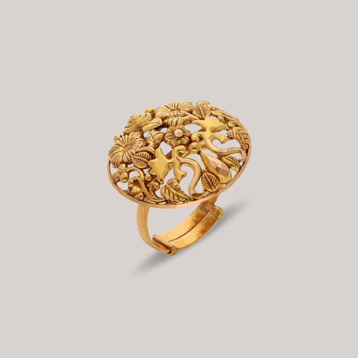 Ornate Flower Gold Ring