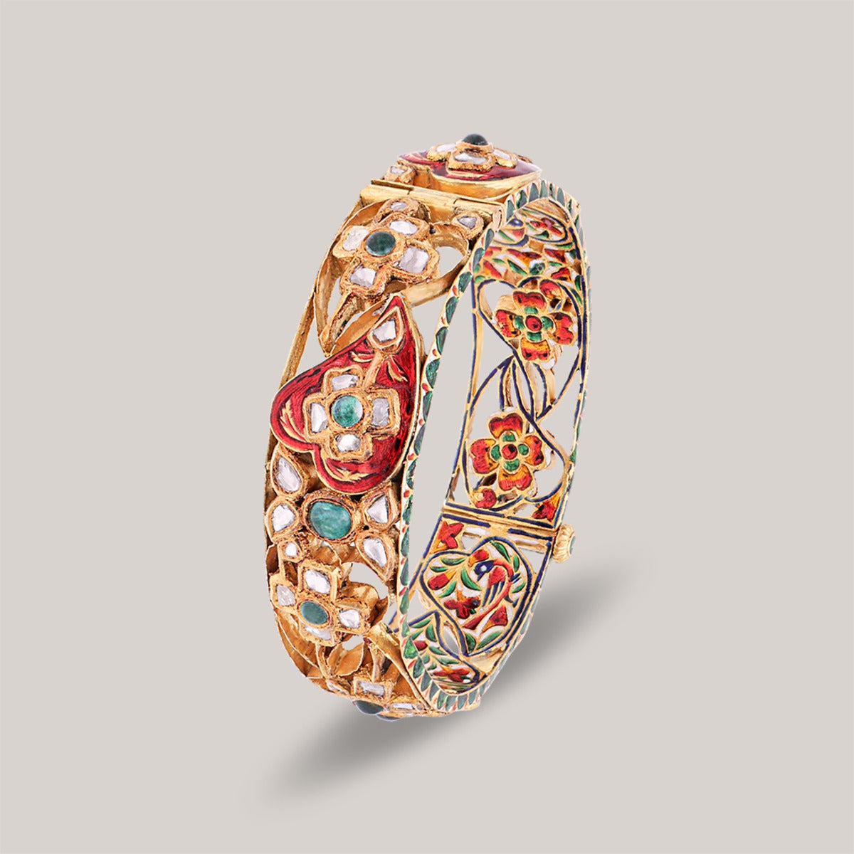 Ethereal Petals Polki Bangle Set