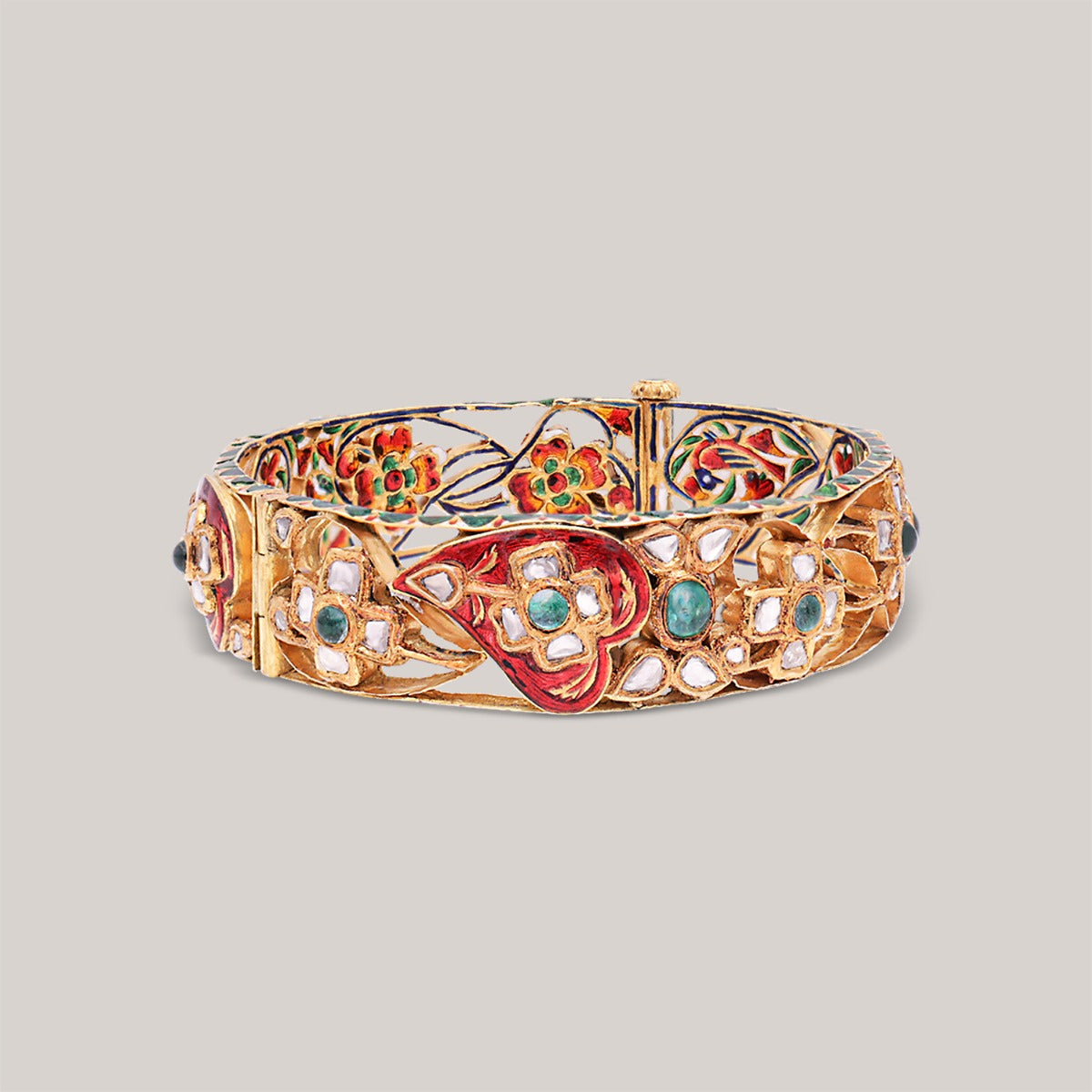 Ethereal Petals Polki Bangle Set