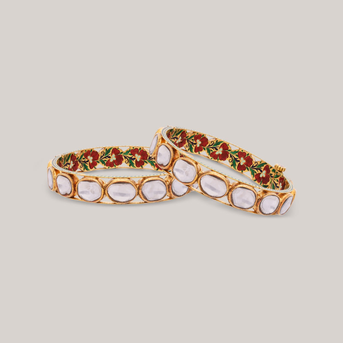Gleam Circle Polki Bangle Set