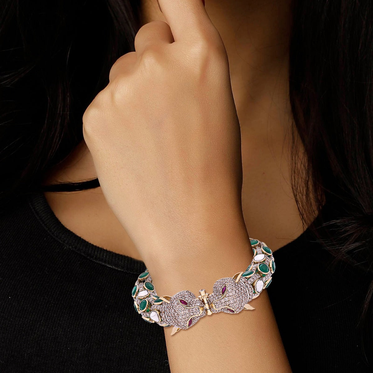 Cloisonne Faux Polki Bangle