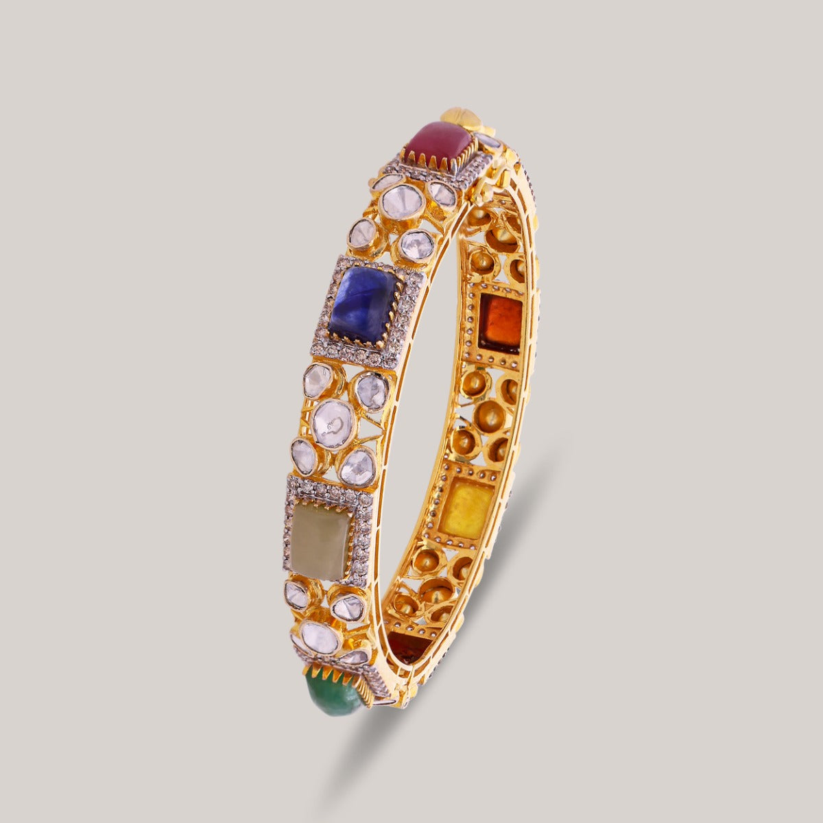 Multicolor Grace Polki Bangle Set