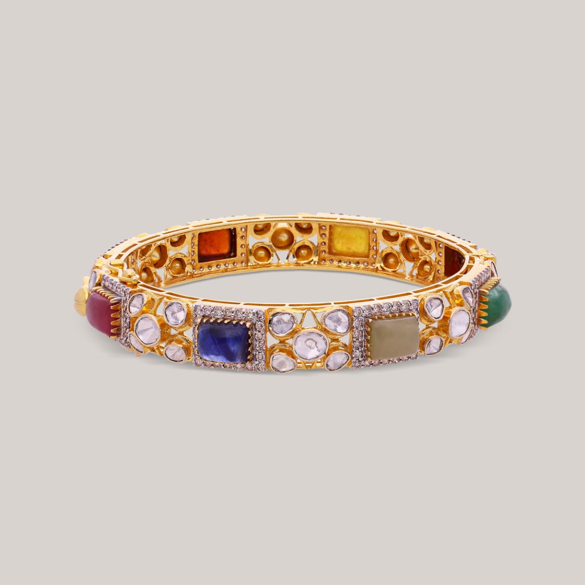 Multicolor Grace Polki Bangle Set