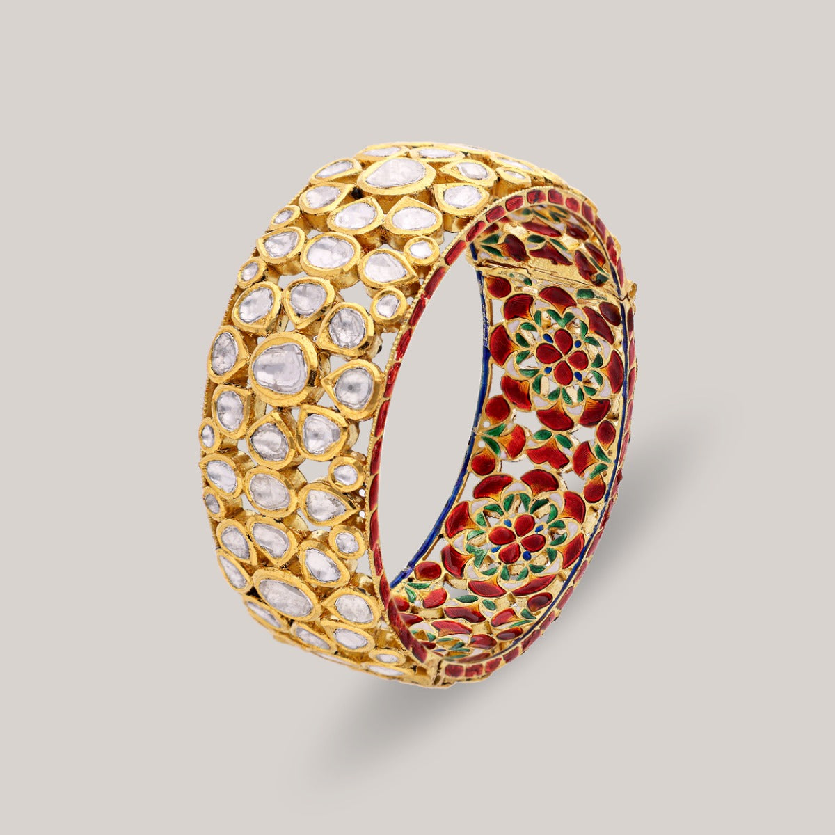 Floral Harmony Polki Bangle Set