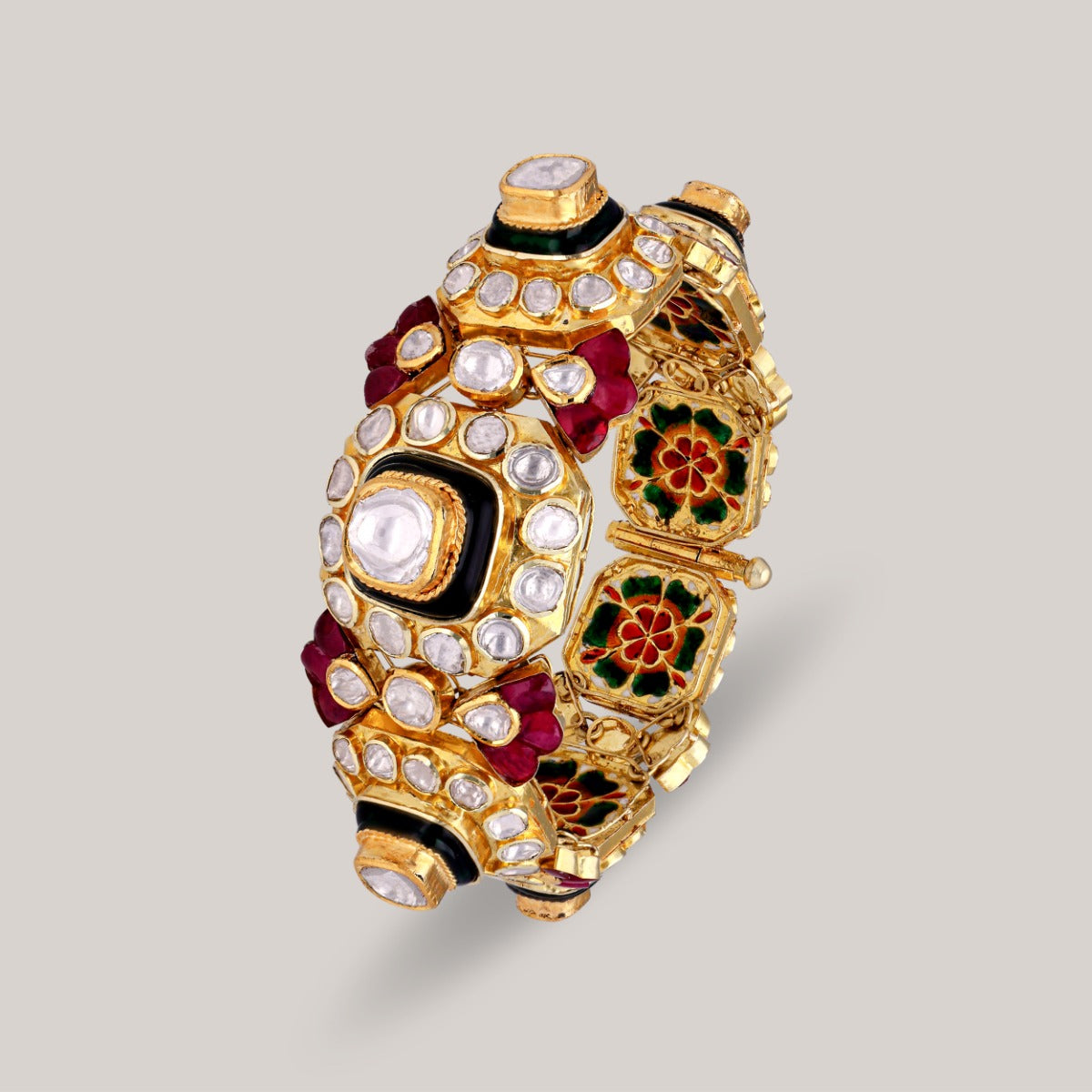 Floral Treasure Polki Bangle Set