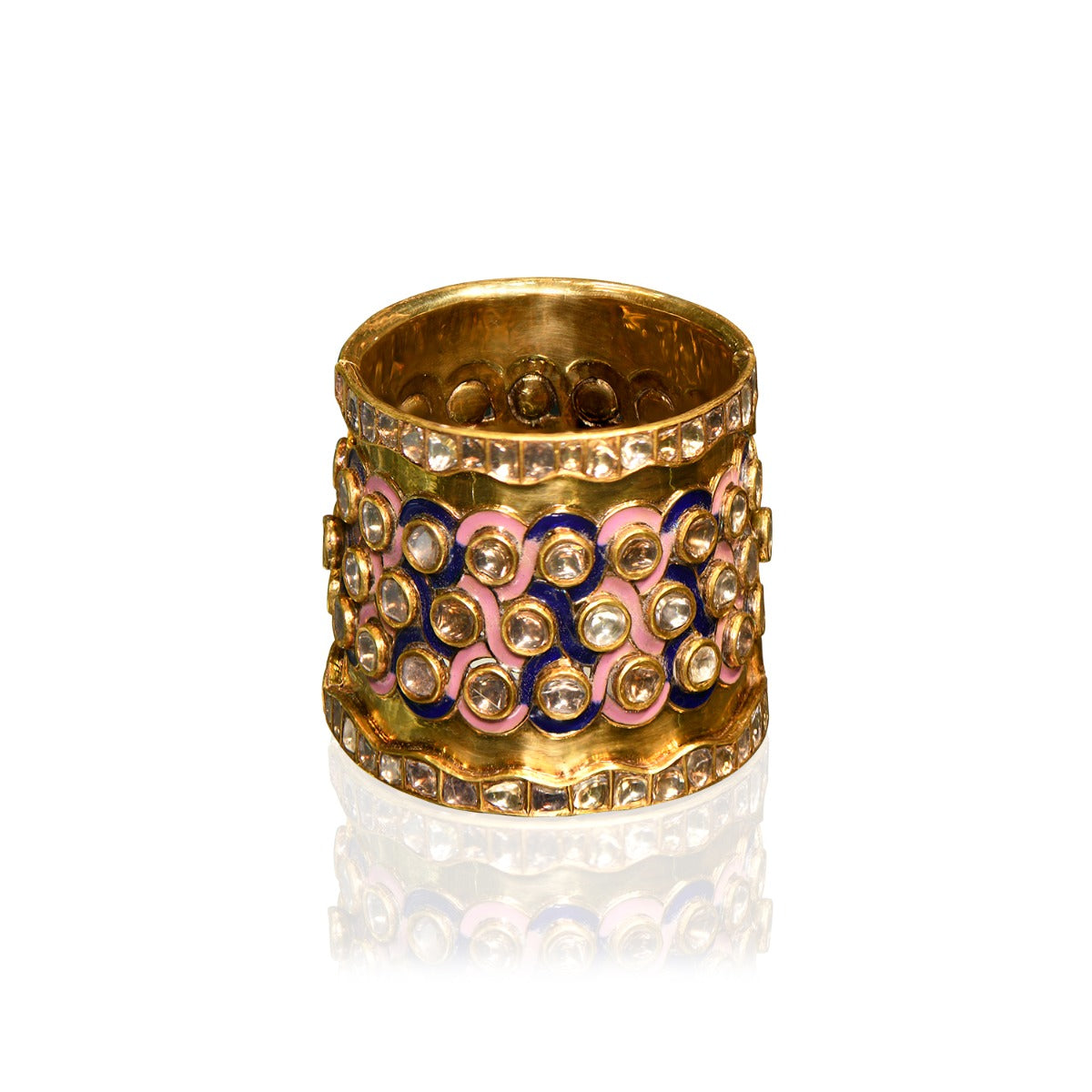 Jumbled Dotted Polki Bangle