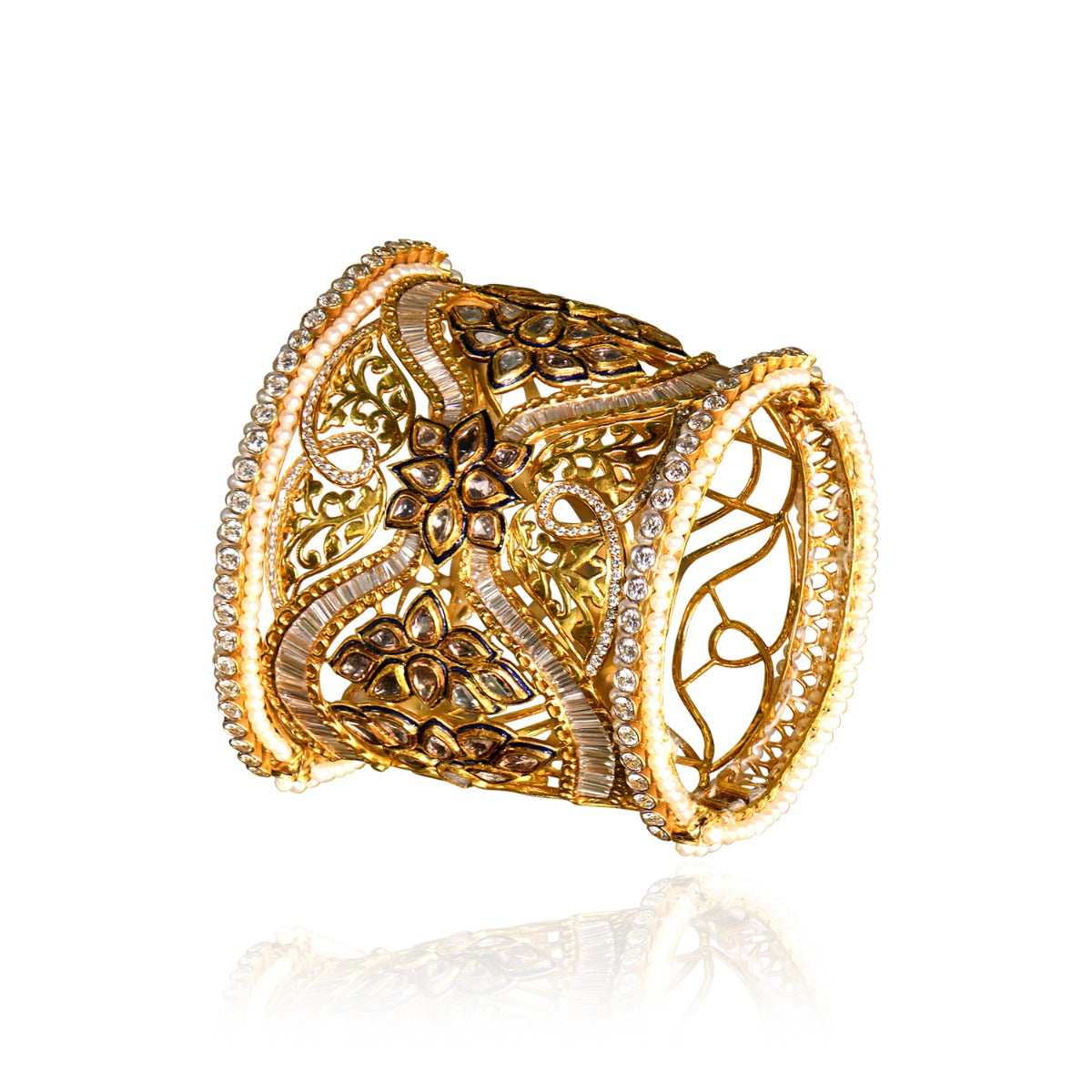 Designer Motifs Polki Bangle
