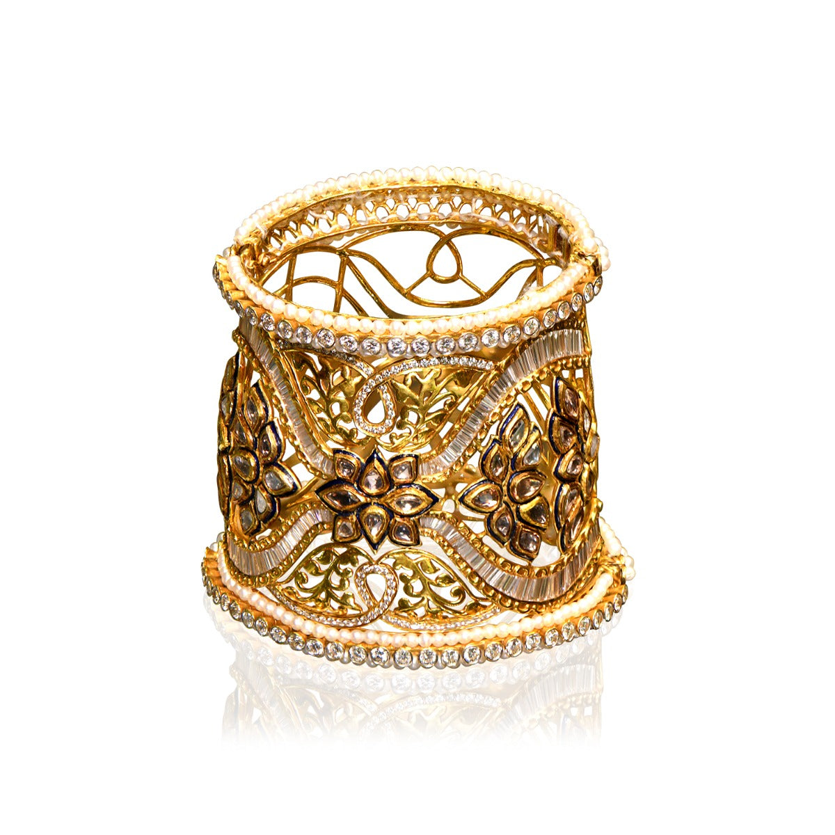 Designer Motifs Polki Bangle