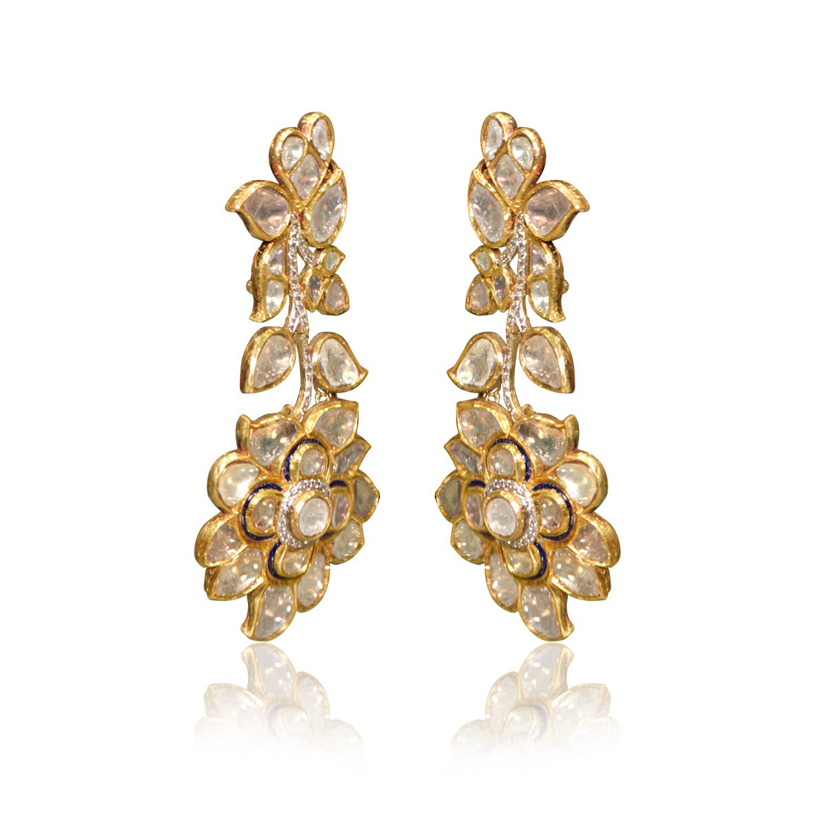 Leafy Bouquet Polki Earrings