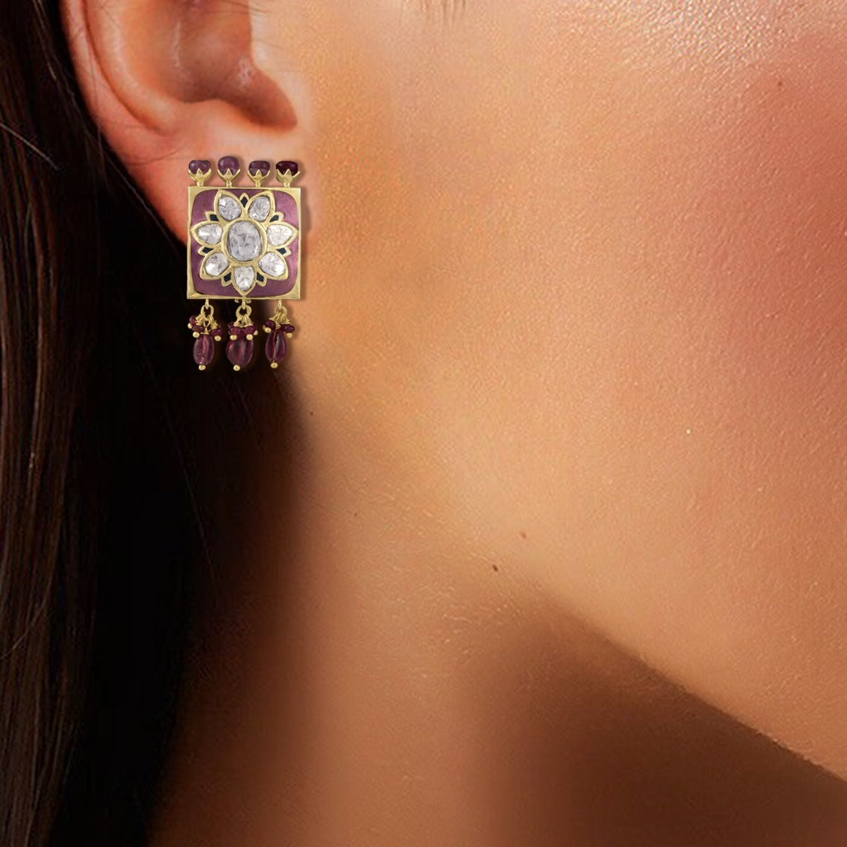 Inaya Bloom Polki Earrings