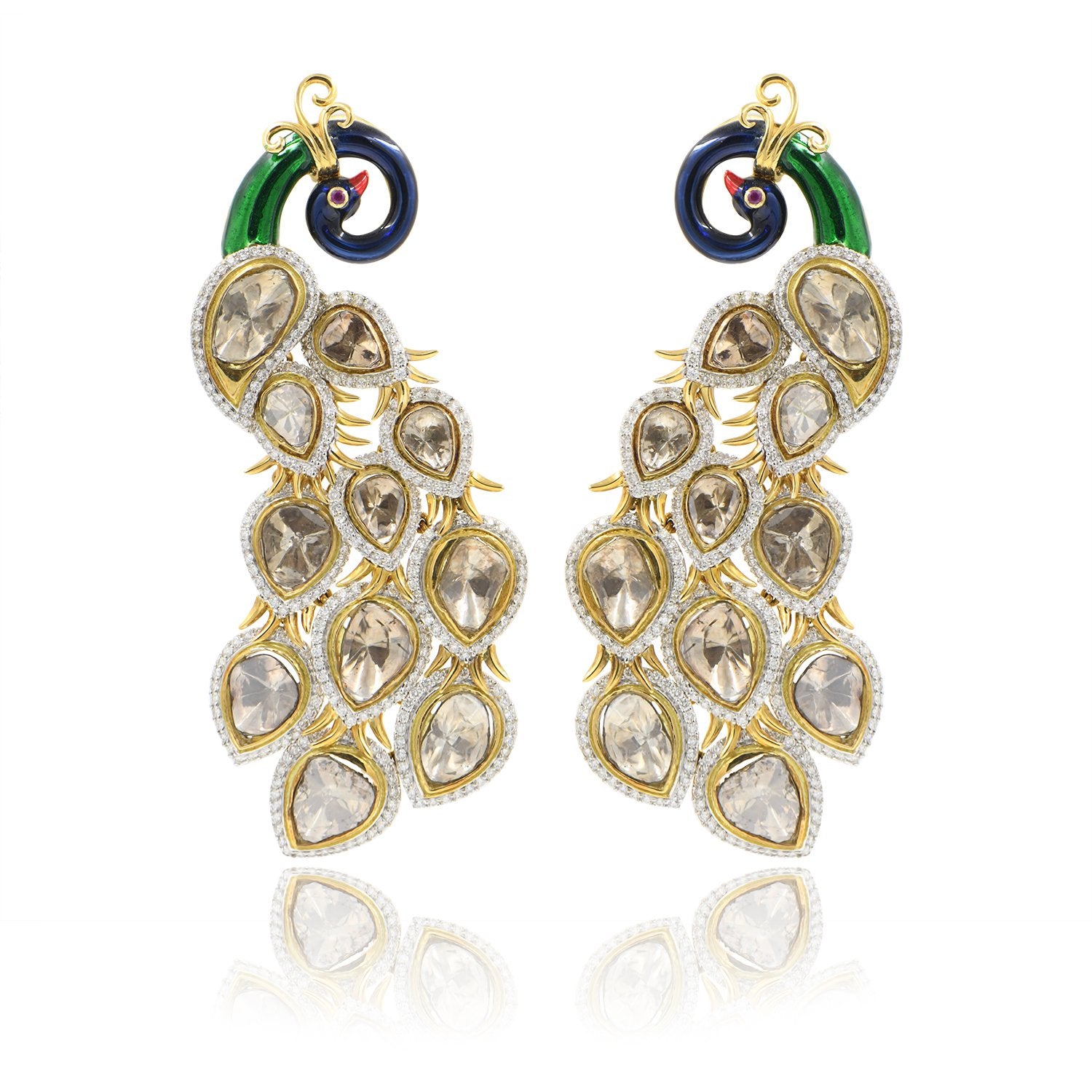 Peacock Pan Polki Earrings