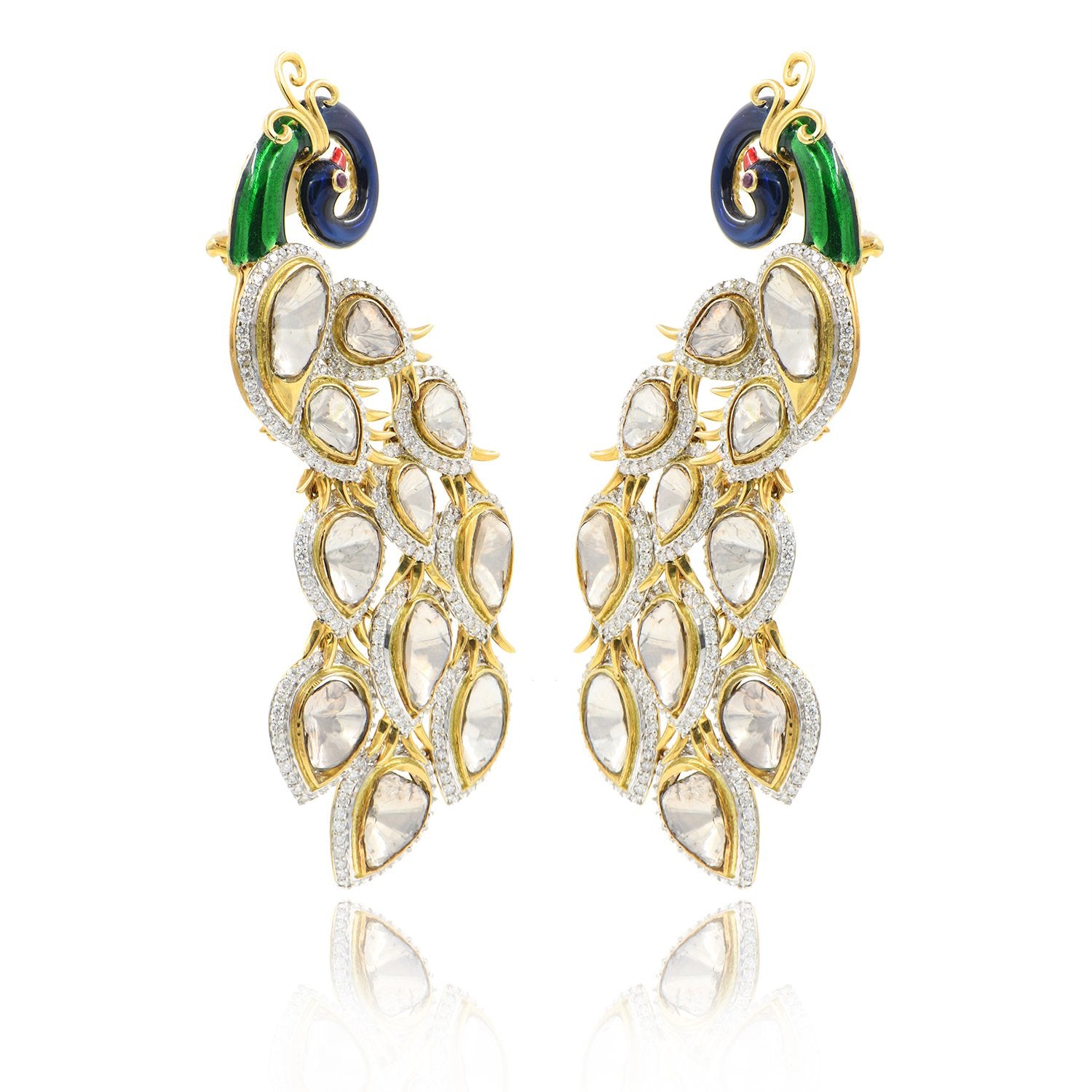 Peacock Pan Polki Earrings