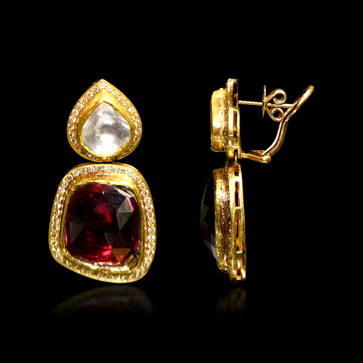 Stone Head Polki Earrings