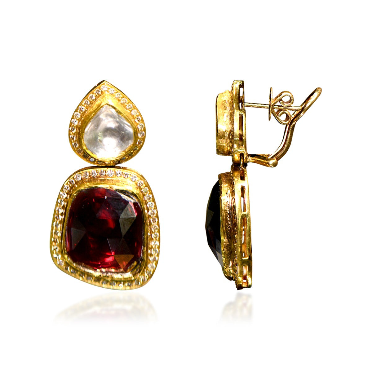 Stone Head Polki Earrings