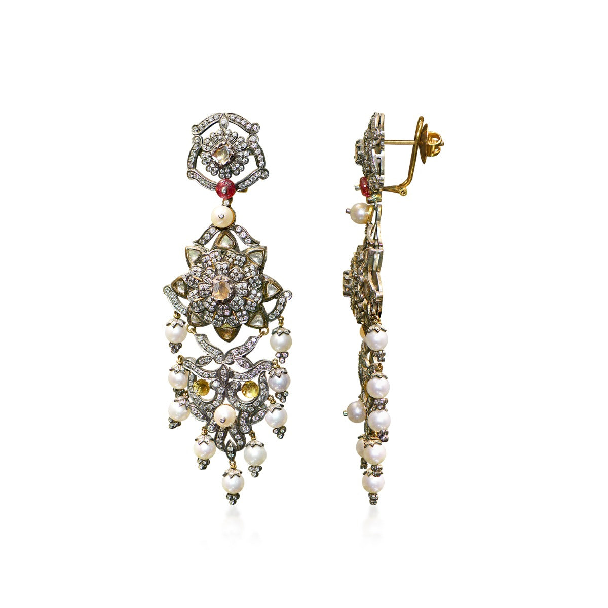 Ornate Bloom Polki Necklace Set