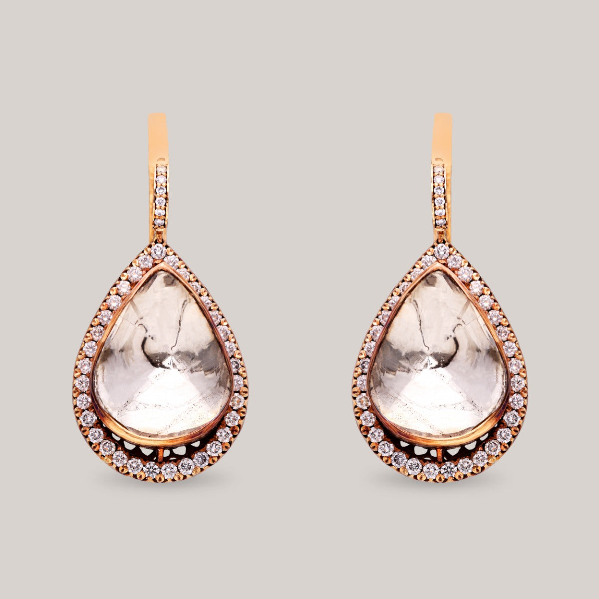 Luminous Teardrop Polki Earrings