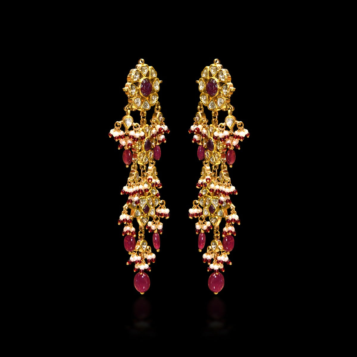 Callie Dribble Polki Earrings