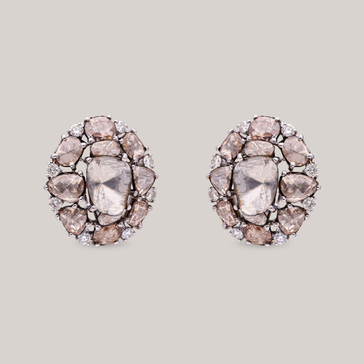 Sandstone Petal Polki Earrings