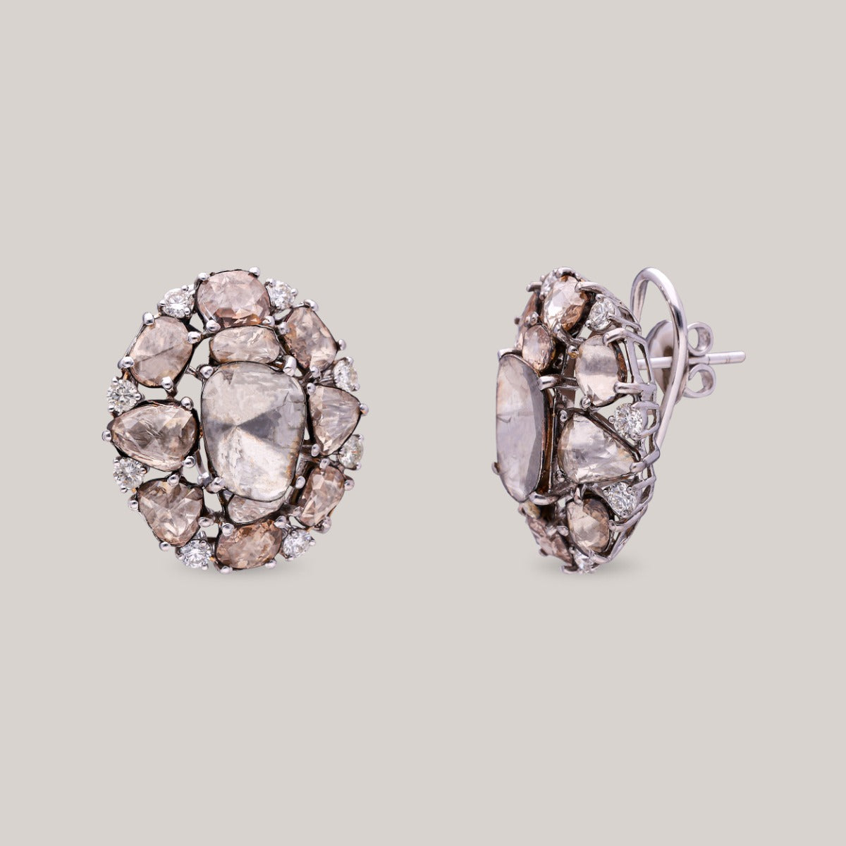Sandstone Petal Polki Earrings