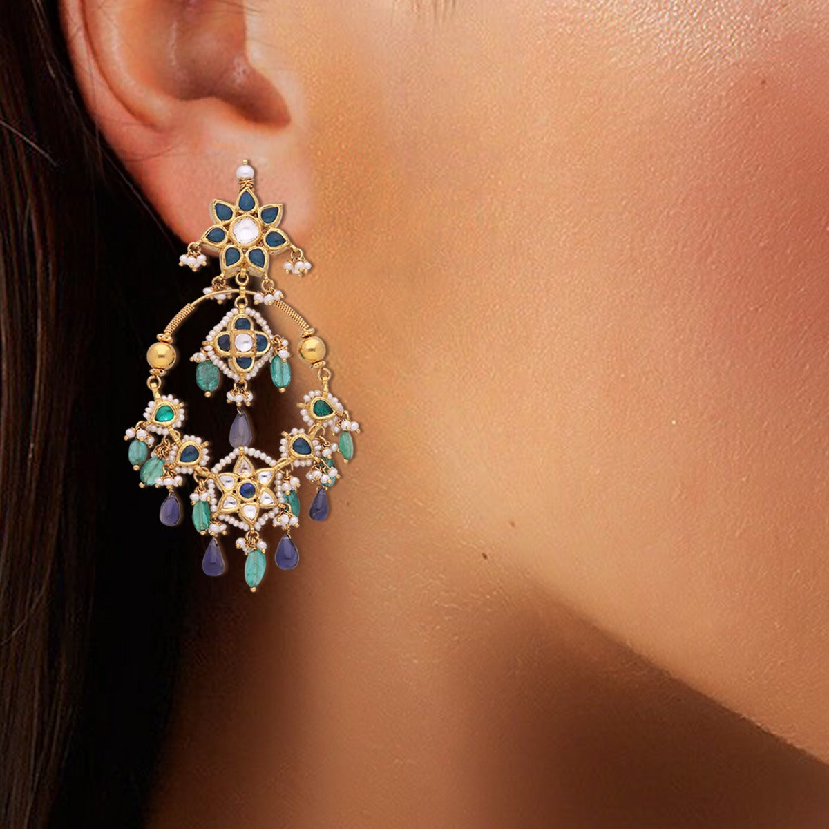 Sprinkler Gold Earrings