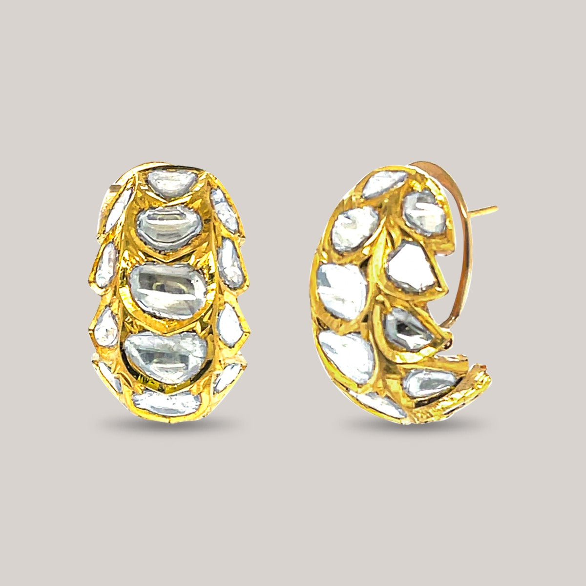 Minimalist Polki Earrings