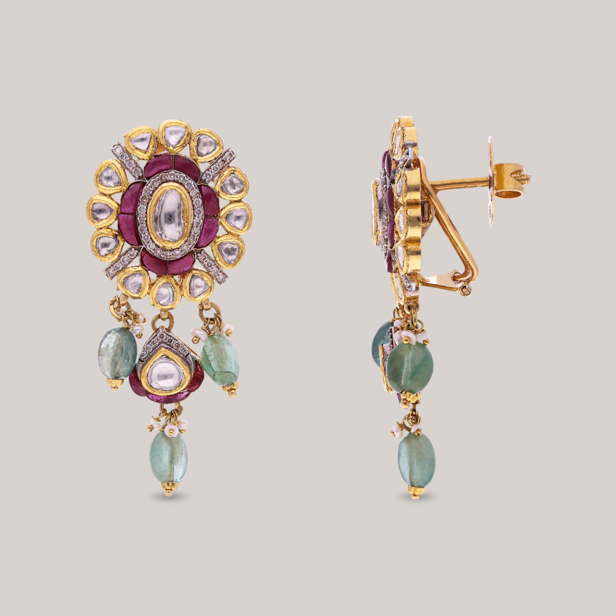 Heirloom Bloom Polki Earrings