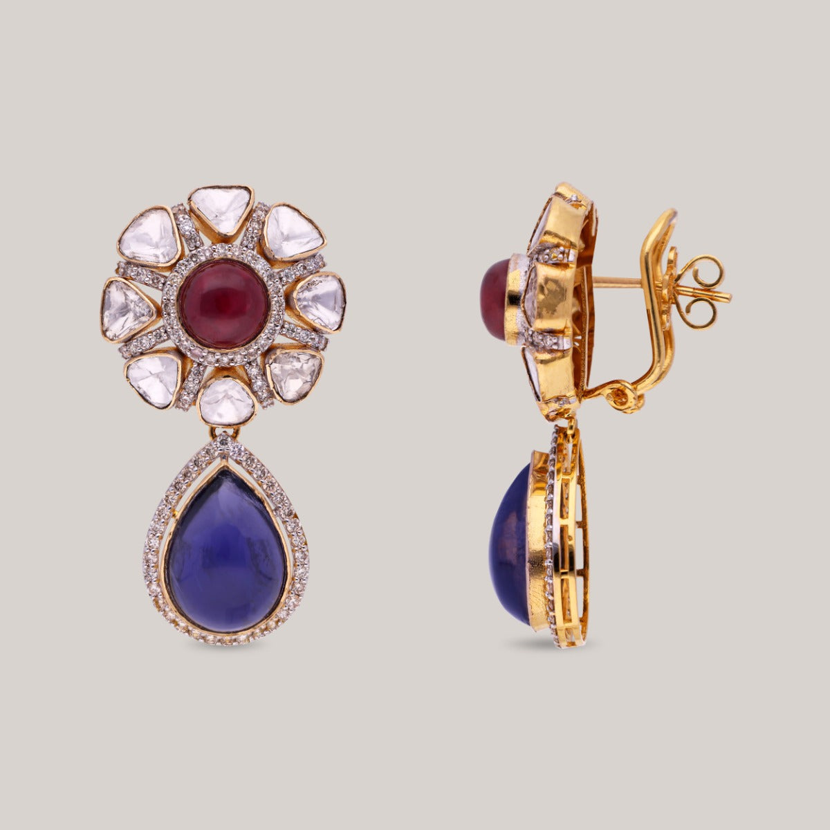 Roselle Glow Polki Earrings