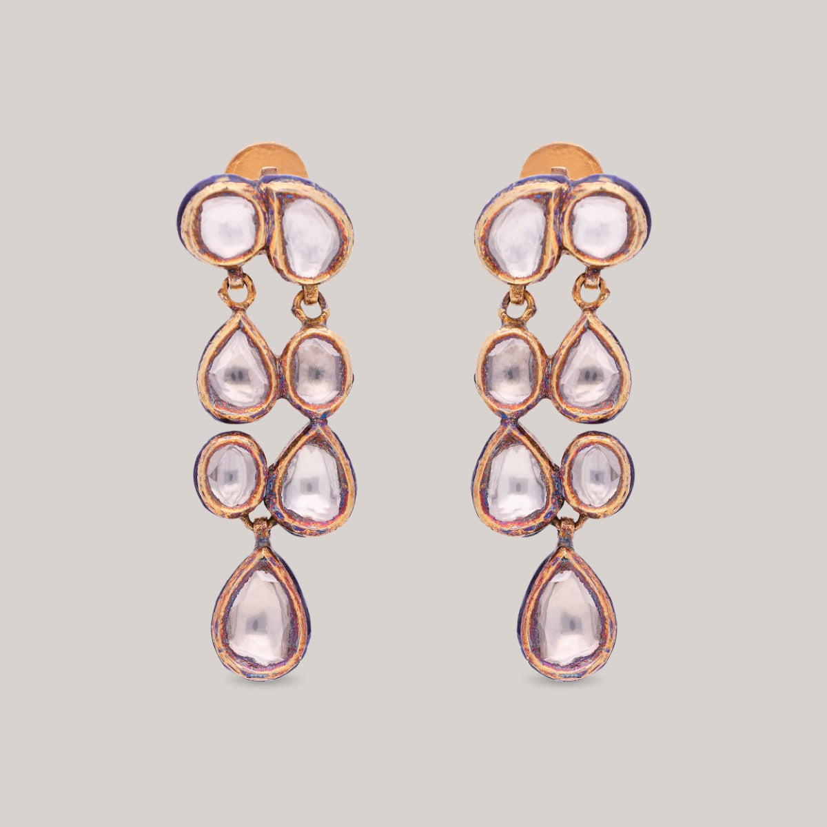 Ethereal Cascade Polki Earrings