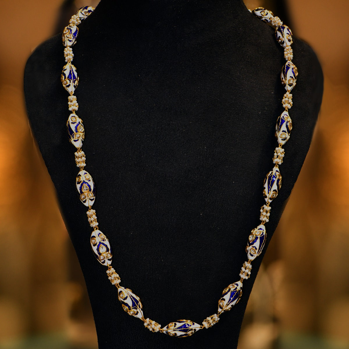 Stringed Cove-Long Polki Necklace