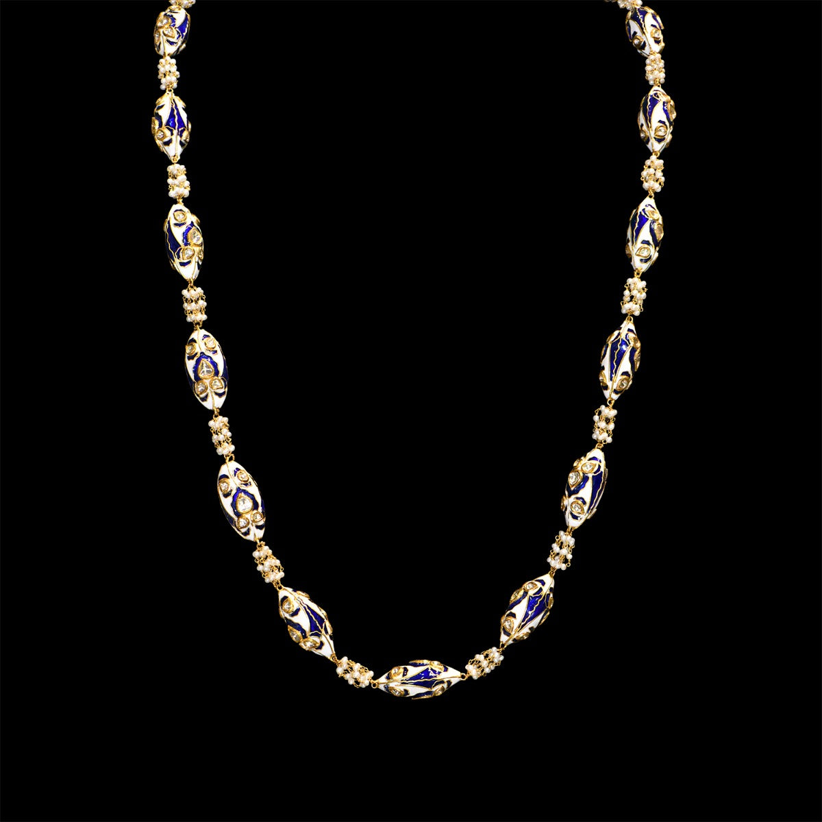 Stringed Cove-Long Polki Necklace