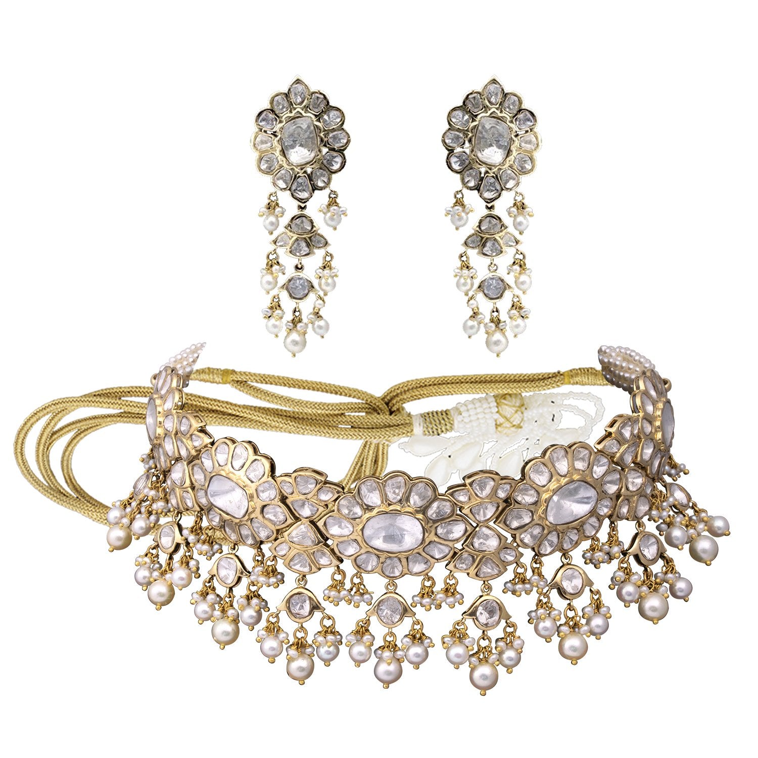 Crystal Shimmer Polki Choker Set