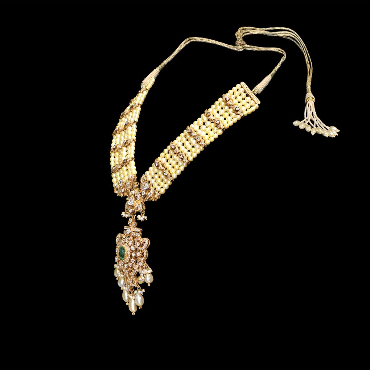 Green Centred Polki Necklace