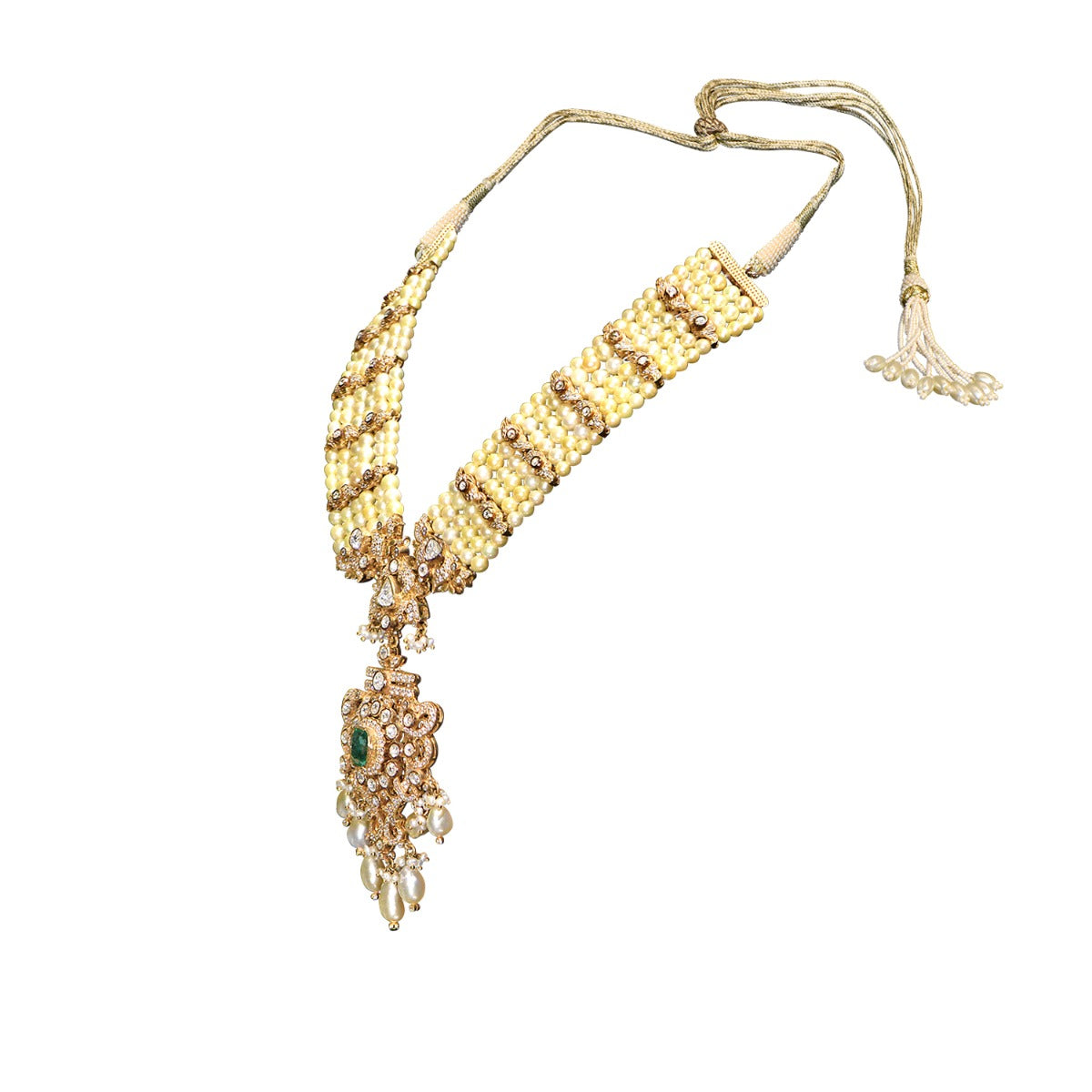 Green Centred Polki Necklace