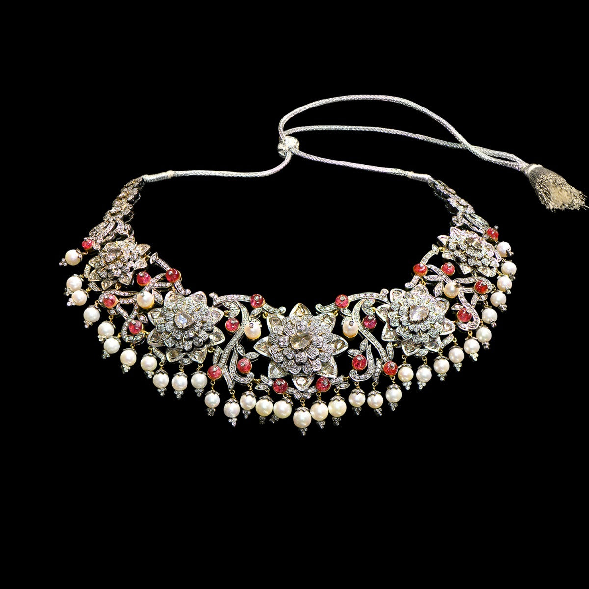 Ornate Bloom Polki Necklace