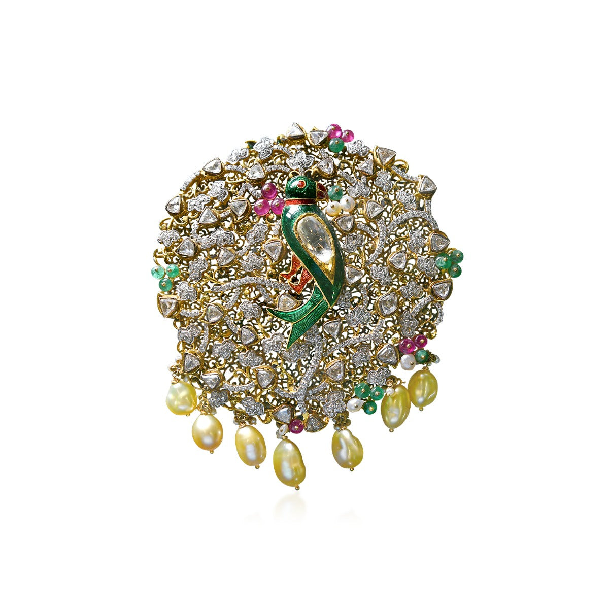 Woven Vibrant Polki Pendant