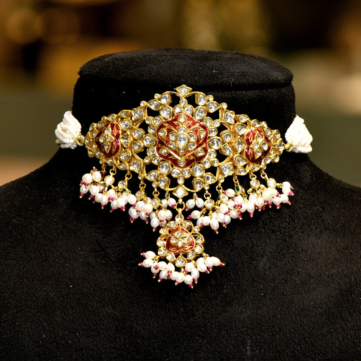 Chestnut Polki Necklace Set