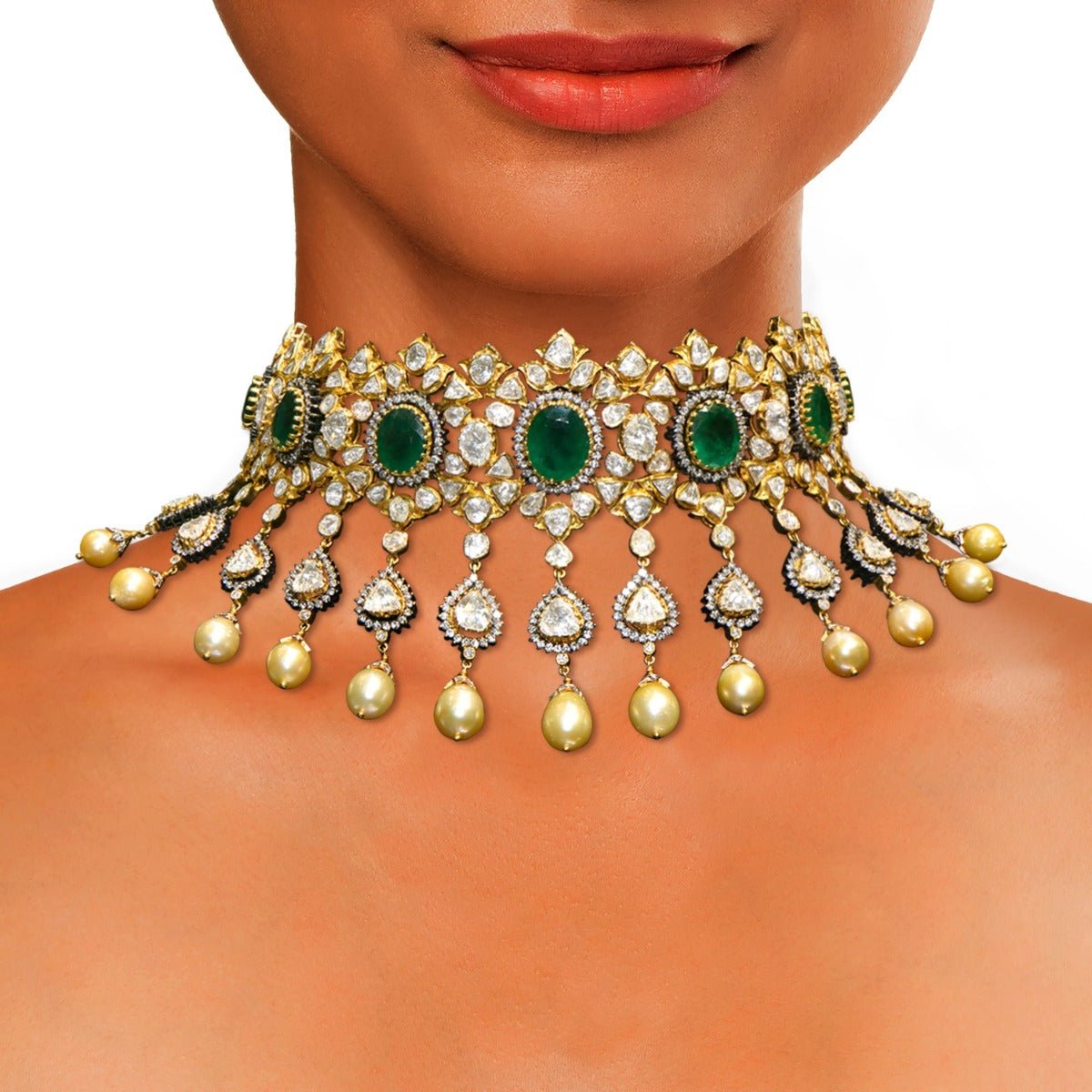 Knit Tight Stone Polki Choker Set